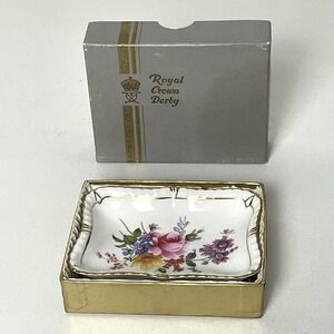 Vintage Royal Crown Derby Derby Posies Bone China Butter Dish Boxed England